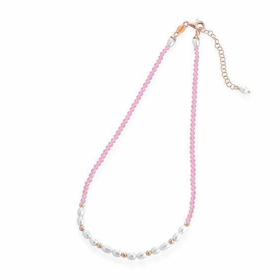 Necklace Glamour Woman in Silver Perla LGNK377- - LGNK377-